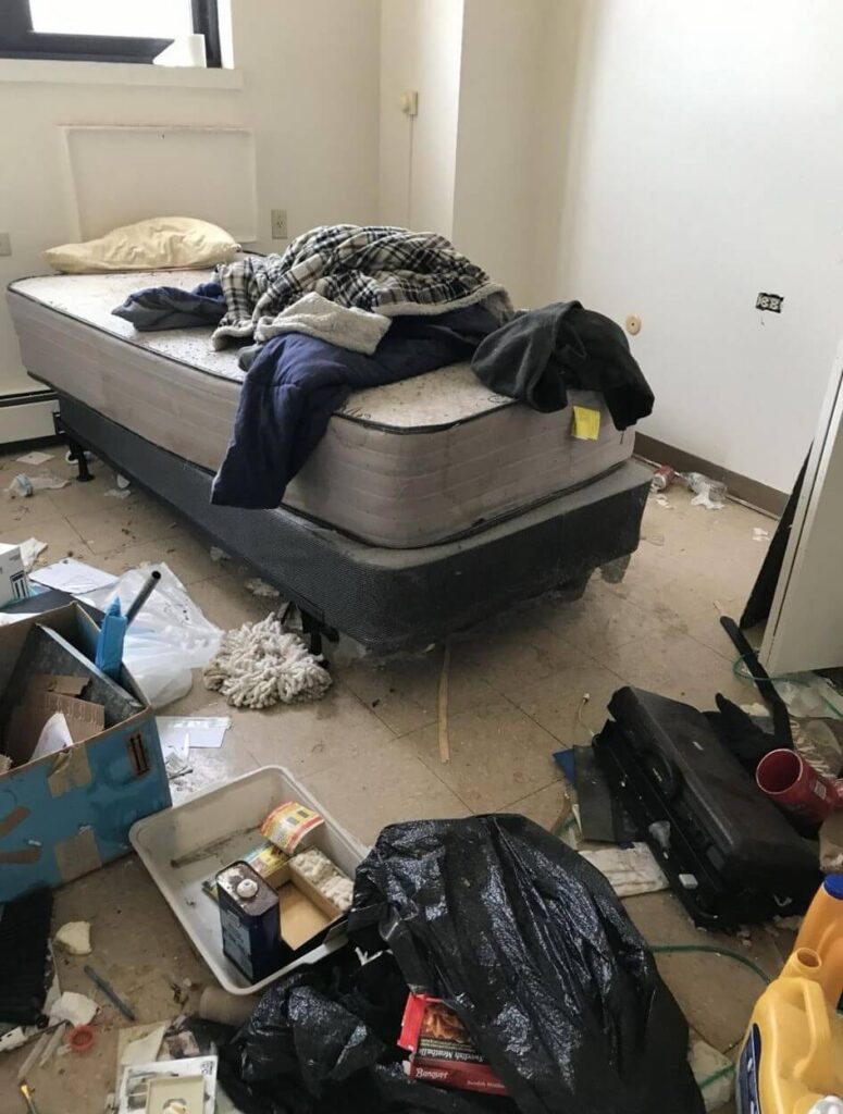 Apartment before a Sani Environmental Services cleanout